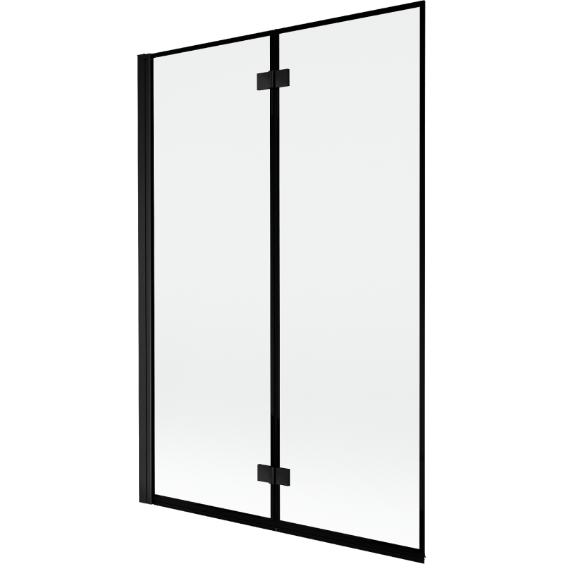 Mexen Mist 2-szárnyú bal oldali kádparaván 120 x 150 cm, fekete keret, fekete - 8A9-120-002-70-70-L