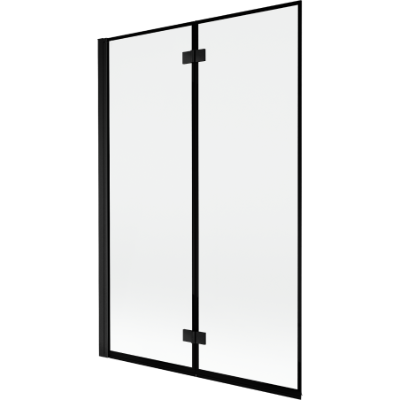 Mexen Mist 2-szárnyú bal oldali kádparaván 120 x 150 cm, fekete keret, fekete - 8A9-120-002-70-70-L