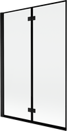 Mexen Mist kádparaván 2-szárnyú bal 120 x 150 cm, fekete keret, fekete - 8A9-120-002-70-70-L