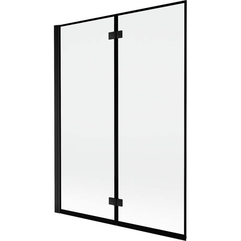 Mexen Mist fürdőkád paraván 2-szárnyú bal 130 x 150 cm, fekete keret, fekete - 8A9-130-002-70-70-L