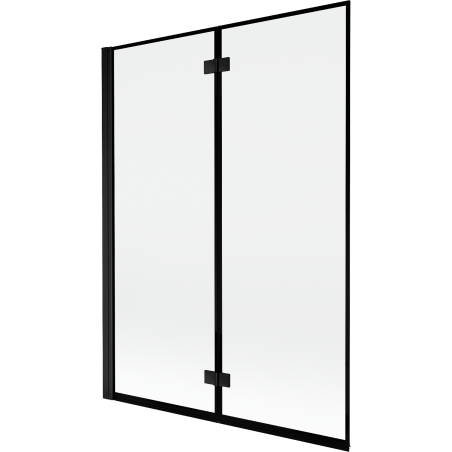 Mexen Mist fürdőkád paraván 2-szárnyú bal 130 x 150 cm, fekete keret, fekete - 8A9-130-002-70-70-L