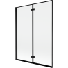 Mexen Mist fürdőkád paraván 2-szárnyú bal 130 x 150 cm, fekete keret, fekete - 8A9-130-002-70-70-L