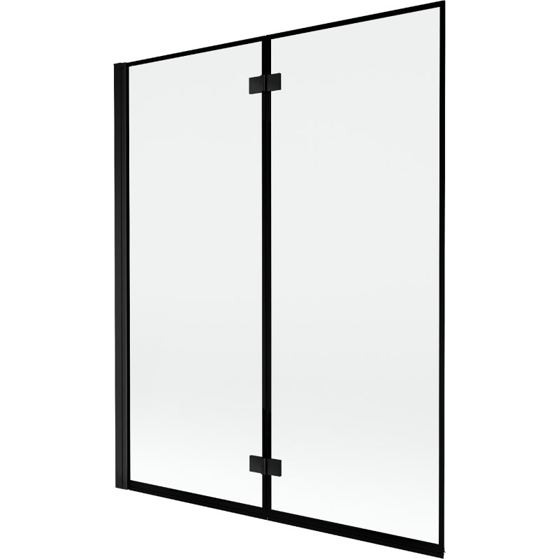 Mexen Mist kétszárnyú bal oldali fürdőkádparaván 140 x 150 cm, fekete keret, fekete - 8A9-140-002-70-70-L