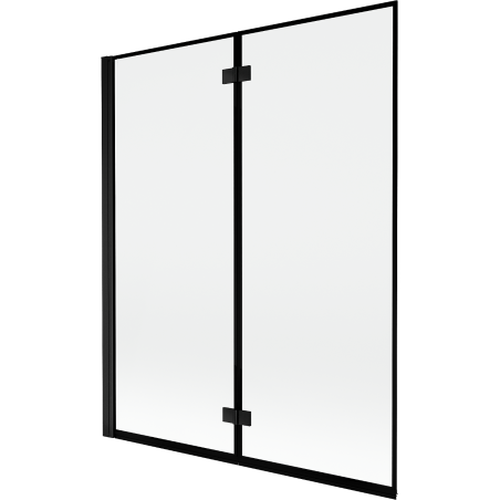 Mexen Mist kétszárnyú bal oldali fürdőkádparaván 140 x 150 cm, fekete keret, fekete - 8A9-140-002-70-70-L