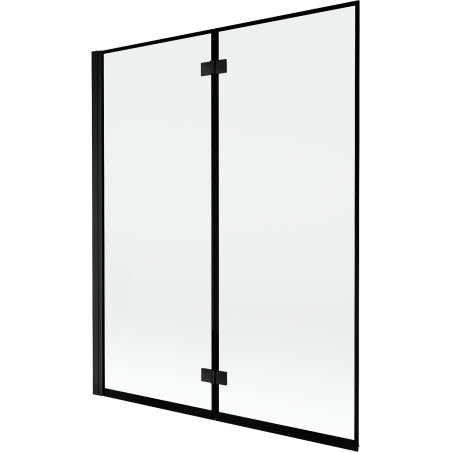 Paravan cadă Mexen Mist, 2 canaturi, stânga, 140 x 150 cm, ramă neagră, negru - 8A9-140-002-70-70-L