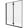 Mexen Mist kétszárnyú bal oldali fürdőkádparaván 140 x 150 cm, fekete keret, fekete - 8A9-140-002-70-70-L