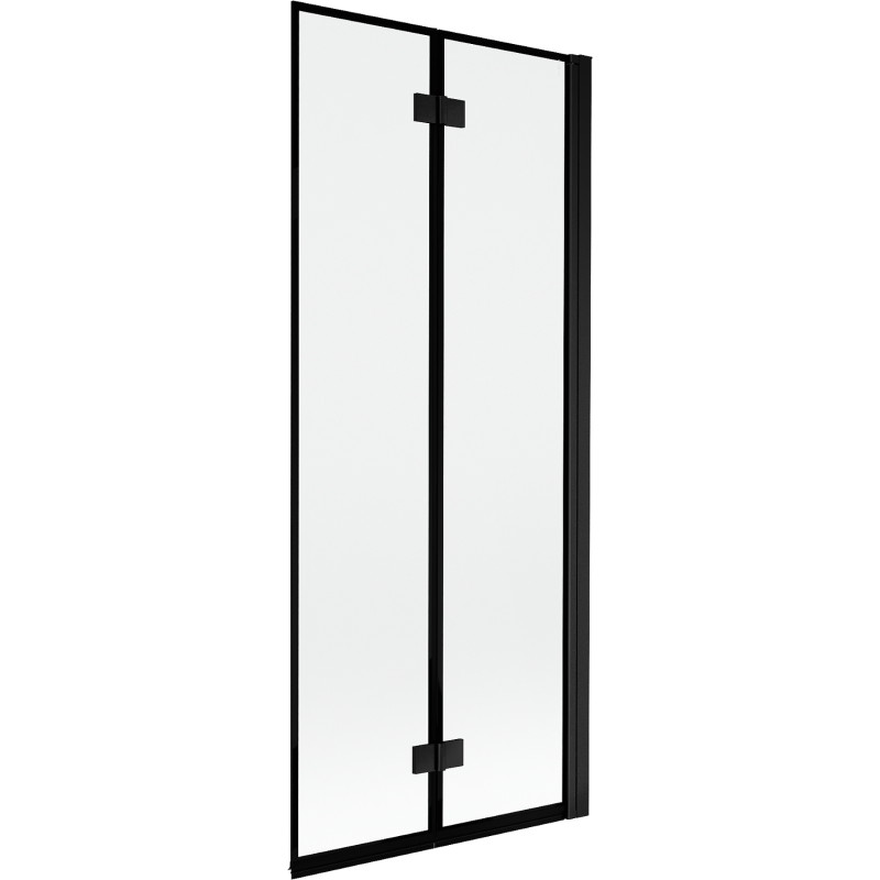 Mexen Mist 2-szárnyú jobb oldali fürdőkád paraván, 80 x 150 cm, fekete keret, fekete - 8A9-080-002-70-70-P