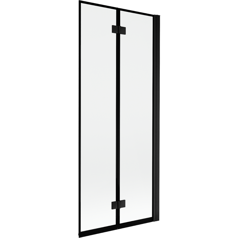 Mexen Mist kétszárnyú jobb oldali kádparaván 80 x 150 cm, fekete keret, fekete - 8A9-080-002-70-70-P