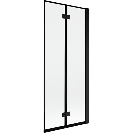 Mexen Mist kétszárnyú jobb oldali kádparaván 80 x 150 cm, fekete keret, fekete - 8A9-080-002-70-70-P