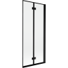 Mexen Mist 2-szárnyú jobb oldali fürdőkád paraván, 80 x 150 cm, fekete keret, fekete - 8A9-080-002-70-70-P