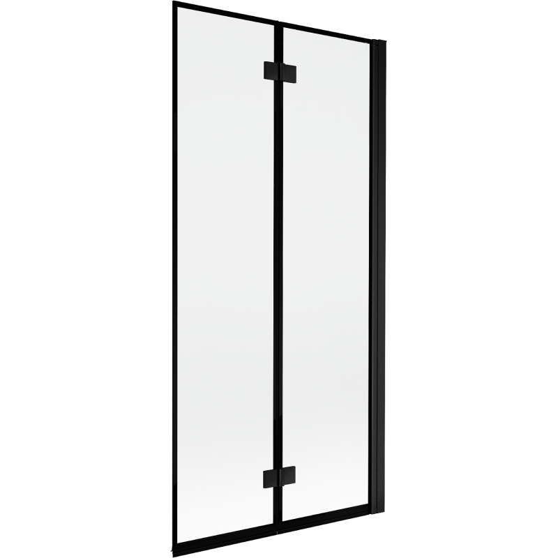 Mexen Mist kétszárnyú jobbos kádparaván 90 x 150 cm, fekete keret, fekete - 8A9-090-002-70-70-P