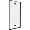 Mexen Mist paravan de duș 2 canaturi dreapta 90 x 150 cm, cadru negru, negru - 8A9-090-002-70-70-P