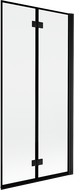 Mexen Mist 2-szárnyú fürdőszobai paraván, jobboldali, 90 x 150 cm, fekete keret, fekete - 8A9-090-002-70-70-P