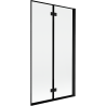 Paravan de duș Mexen Mist 2-canate dreapta 100 x 150 cm, cadru negru, negru - 8A9-100-002-70-70-P