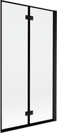 Mexen Mist 2-szárnyas jobb oldali 100 x 150 cm-es kádparaván, fekete keret, fekete - 8A9-100-002-70-70-P