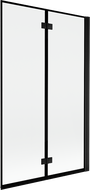 Mexen Mist paravan de baie cu 2 panouri, montare pe dreapta, 110 x 150 cm, ramă neagră, negru - 8A9-110-002-70-70-P