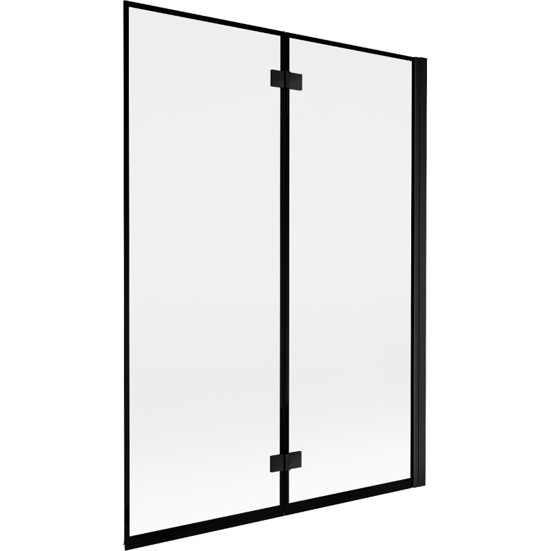 Mexen Mist 2 szárnyas fürdőszobai paraván, jobbos, 130 x 150 cm, fekete keret, fekete - 8A9-130-002-70-70-P