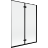 Mexen Mist paravan pentru cadă, cu 2 aripi, dreapta 130 x 150 cm, cadru negru, negru - 8A9-130-002-70-70-P