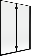 Mexen Mist 2 szárnyas fürdőszobai paraván, jobbos, 130 x 150 cm, fekete keret, fekete - 8A9-130-002-70-70-P