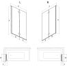 Mexen Mist paravan de baie cu 2 uși, dreapta 140 x 150 cm, cadru negru, negru - 8A9-140-002-70-70-P
