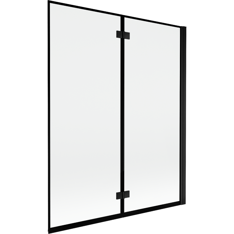 Mexen Mist 2-szárnyú jobboldali kádparaván, 140 x 150 cm, fekete keret, fekete - 8A9-140-002-70-70-P