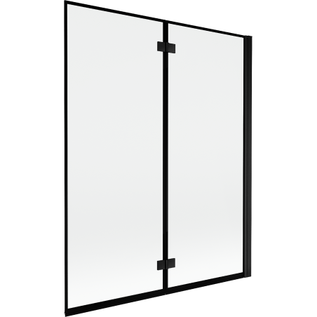 Mexen Mist 2-szárnyú jobboldali kádparaván, 140 x 150 cm, fekete keret, fekete - 8A9-140-002-70-70-P