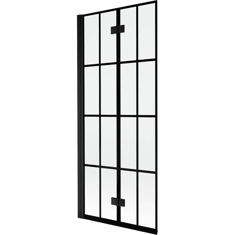 Mexen Mist paravan pentru cadă cu două aripi, stânga 80 x 150 cm, grilaj negru, negru - 8A9-080-002-70-77-L