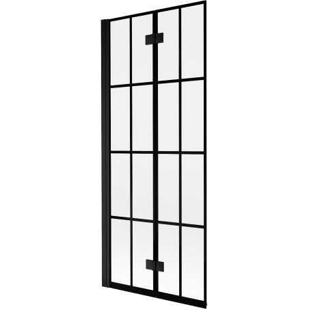 Mexen Mist paravan pentru cadă cu două aripi, stânga 80 x 150 cm, grilaj negru, negru - 8A9-080-002-70-77-L