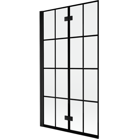 Mexen Mist paravan de baie cu 2 uși, stânga 100 x 150 cm, grilaj negru, negru - 8A9-100-002-70-77-L