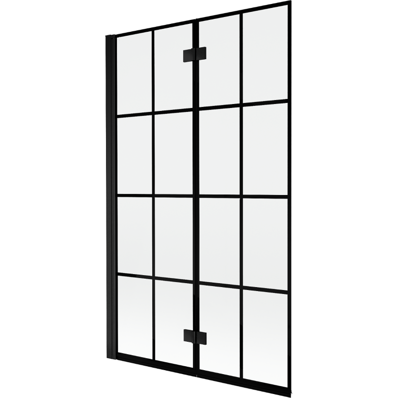 Mexen Mist paravan de duș 2-pliabil stânga 110 x 150 cm, grilaj negru, negru - 8A9-110-002-70-77-L