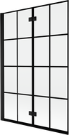 Mexen Mist paravan de duș, 2-panouri stânga 120 x 150 cm, grilaj negru, negru - 8A9-120-002-70-77-L