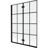 Mexen Mist 2-paneles baloszárny bal paraván 130 x 150 cm, fekete rács, fekete - 8A9-130-002-70-77-L