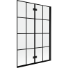 Mexen Mist 2-szárnyú jobb fürdőkád paraván 120 x 150 cm, fekete rácsozott, fekete - 8A9-120-002-70-77-P