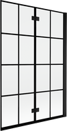 Mexen Mist paravan de baie 2-pliuri dreapta 120 x 150 cm, grilaj negru, negru - 8A9-120-002-70-77-P