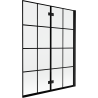 Mexen Mist kádparaván 2-szárnyú jobbos 130 x 150 cm, fekete rács, fekete - 8A9-130-002-70-77-P