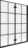 Parasolar cadă Mexen Mist 2 uși dreapta 140 x 150 cm, grilaj negru, negru - 8A9-140-002-70-77-P