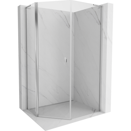 Mexen Mist L cabină de duș pentagonală asimetrică rabatabilă 90 x 100 cm, transparentă, crom - 8A8L-090-100-01-00