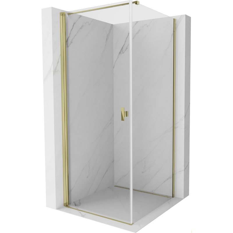 Mexen Mist-B nyíló zuhanykabin 75 x 75 cm, átlátszó, arany - 8A2T-075-075-50-00