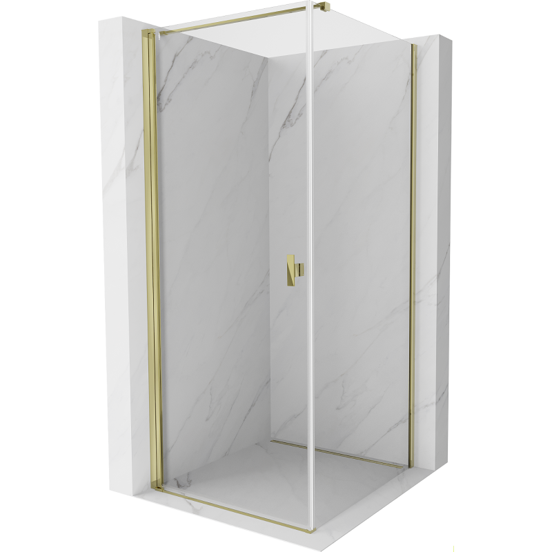 Mexen Mist-B cabină de duș cu uși rabatabile 85 x 85 cm, transparent, auriu - 8A2T-085-085-50-00