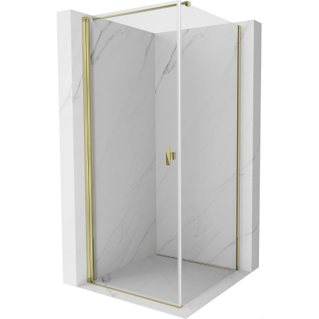 Mexen Mist-B cabină de duș cu uși rabatabile 85 x 85 cm, transparent, auriu - 8A2T-085-085-50-00