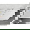 Cadă freestanding colț stânga canelată Mexen Silo 150 x 75 cm, albă, preaplin cromat - 52891507500L-01