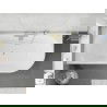 Mexen Silo cadă de baie de colț stânga cu caneluri 150 x 75 cm, albă, preaplin auriu periat - 52891507500L-55