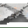 Mexen Silo cadă de baie freestanding colț stânga striată 150 x 75 cm, albă, preaplin aur roz - 52891507500L-60