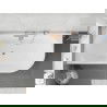 Mexen Silo cadă de baie freestanding colț stânga striată 150 x 75 cm, albă, preaplin aur roz - 52891507500L-60