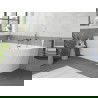 Mexen Silo cadă de sine stătătoare colț stânga cu finisaj canelat 150 x 75 cm, albă, preaplin gun gray periat - 52891507500L-66