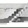 Mexen Silo cadă de sine stătătoare colț stânga cu finisaj canelat 150 x 75 cm, albă, preaplin gun gray periat - 52891507500L-66
