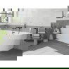 Mexen Silo cadă freestanding colțar stânga canelată 150 x 75 cm, albă, preaplin negru - 52891507500L-70