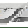 Mexen Silo cadă freestanding colțar stânga canelată 150 x 75 cm, albă, preaplin negru - 52891507500L-70