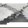 Cadă de baie freestanding colțar stânga Mexen Silo 150 x 75 cm, albă, preaplin nichel periat - 52891507500L-97