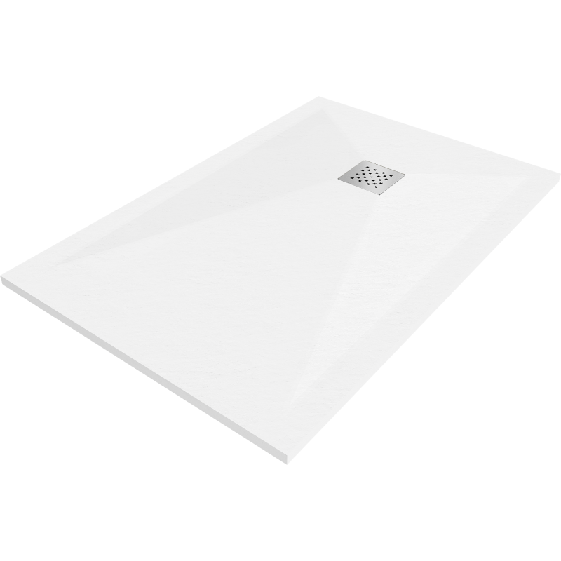 Mexen Stone+ szögletes kompozit zuhanytálca 80 x 70 cm, Fehér - 44107080